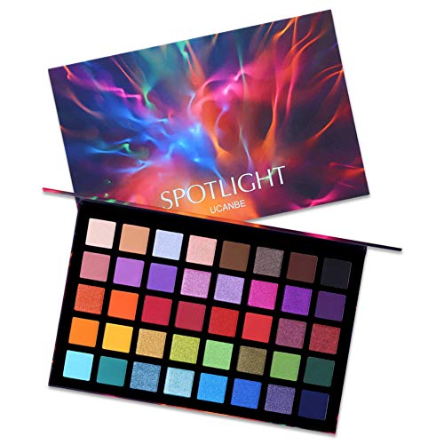 FSGD 40 Colores Spotlight Eyeshadow Palette, Multi-Reflective Shimmer Glitter Professional Eye Shadow Matte Shimmer Makeup Sombra de Ojos en Polvo de Colores Altamente pigmentados