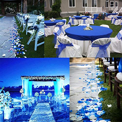 FUJIE 1500 Pcs Pétalos de Rosa Petalos Artificiales Confeti de Rosas Artificiales de Seda Azul para Bodas, Fiestas, día de San Valentín y Ambiente Romántico