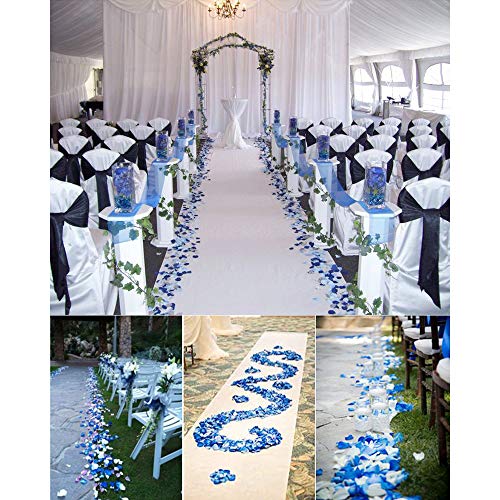 FUJIE 1500 Pcs Pétalos de Rosa Petalos Artificiales Confeti de Rosas Artificiales de Seda Azul para Bodas, Fiestas, día de San Valentín y Ambiente Romántico