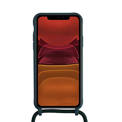 Funda para Iphone 11 Pro Max con cordón para colgar, de silicona, con cordón para colgar, color turquesa, silicona, turquesa, Iphone 11 Pro Max