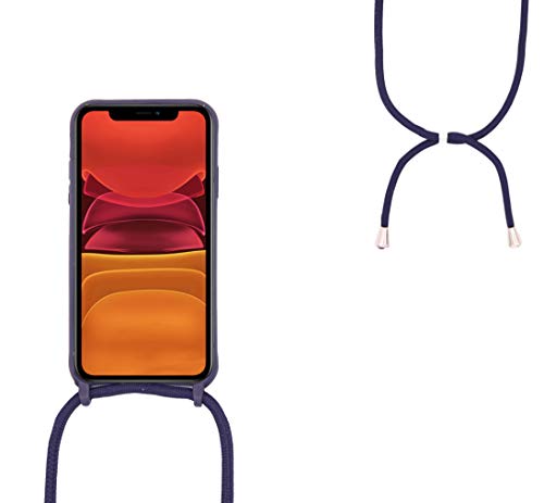 Funda para Iphone 11 Pro Max con cordón para colgar, de silicona, con cordón para colgar, color turquesa, silicona, turquesa, Iphone 11 Pro Max