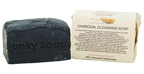 Funky Soap Carbón Limpiador Jabón, 100% Natural Artesanal, 1 Barra de 120G