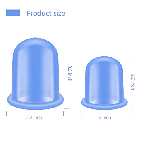 Funxim Copas Masaje Celulitis, 2 Piezas Pequeñas Copas Cuerpo Silicona Anti Celulitis Ventosas Cuidado para Cara Cuello Espalda Salud Mejora la Circulación (grande y medio 2 set)