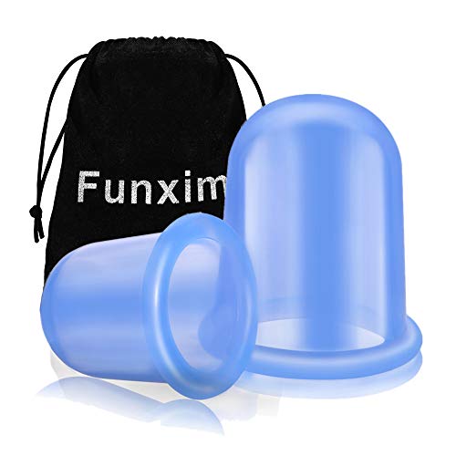 Funxim Copas Masaje Celulitis, 2 Piezas Pequeñas Copas Cuerpo Silicona Anti Celulitis Ventosas Cuidado para Cara Cuello Espalda Salud Mejora la Circulación (grande y medio 2 set)