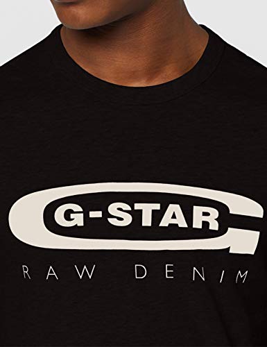 G-STAR RAW Graphic Logo 4 Camiseta, Negro, Large (Talla del Fabricante:) para Hombre