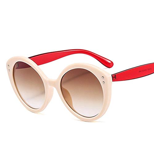 Gafas De Sol Gafas De Sol Cuadradas De Plástico A La Moda para Hombres Y Mujeres, Gafas De Sol Retro con Diseño De Uñas De Arroz, Gafas De Sol Clásicas De Ojo De Gato, Beige