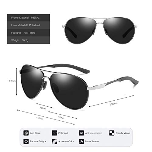 Gafas de sol polarizadas para hombre mujere metal Marco grande/Ciclismo Golf Conducción Pesca Escalada Verano Deportes