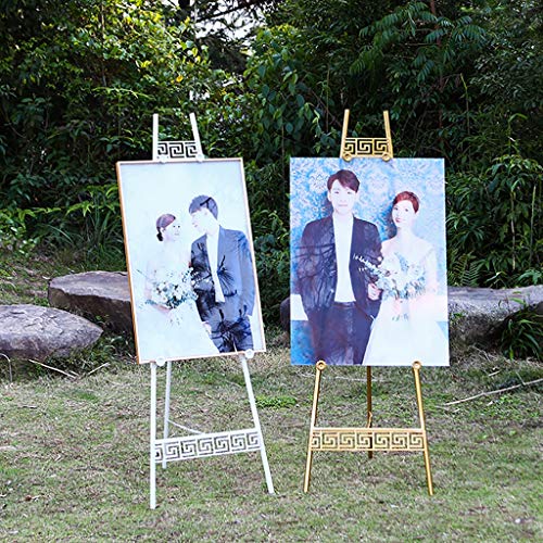 GAIQIN Robusto y Duradero Marco de Suelo 'A' Estudio de los Artistas Base con Pétalo Hebilla (libremente Ajustable) for ferias, Pintura, Posters Actividades, etc. (Color : White)