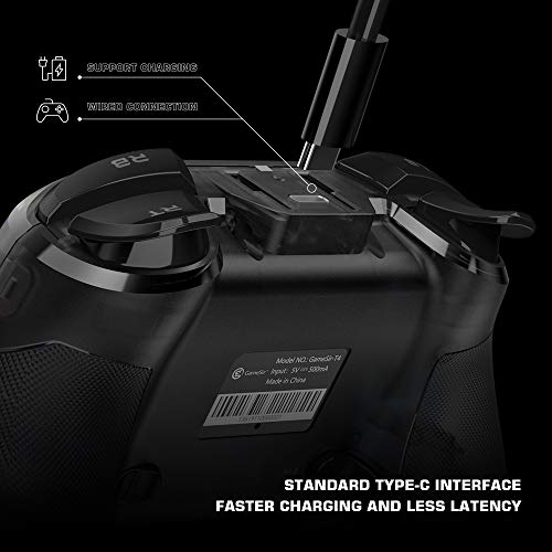 GameSir T4 pro Controlador inalámbrico de juegos Bluetooth para Windows 7 8 10 PC / iOS / teléfono Android / Nintendo Switch, joystick móvil recargable Gamepad para juegos MFi, retroiluminación LED