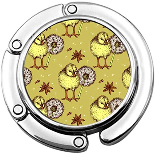 Gancho para monedero, diseño de diente de león de pollo, estilo vintage, plegable, percha de la colección-escritorio ganchos