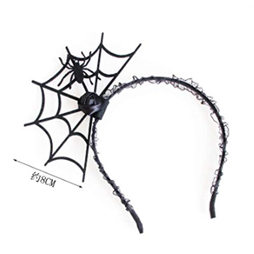 gao para El Código Uniforme De Halloween Decoración Accesorios Fantasma Adornos para La Cabeza del Aro del Pelo Spider Web Party 1Pcs