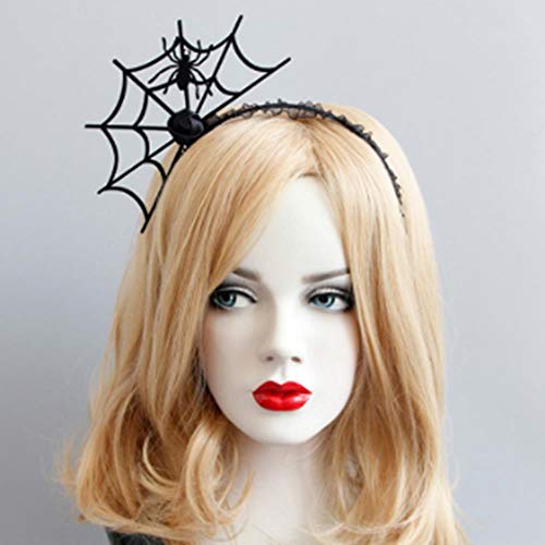 gao para El Código Uniforme De Halloween Decoración Accesorios Fantasma Adornos para La Cabeza del Aro del Pelo Spider Web Party 1Pcs