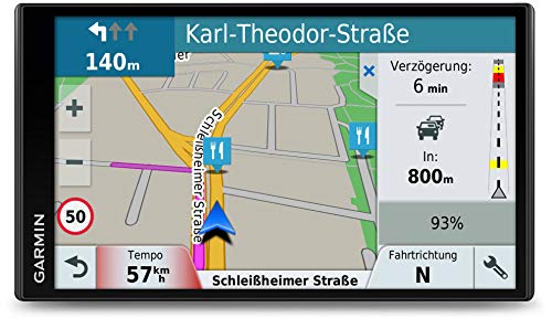 Garmin DriveSmart 61LMT-D - Navegador GPS por satélite con pantalla táctil de 6.95", actualizaciones de mapas de por vida para Reino Unido, Irlanda y Europa completa, tráfico digital y Wi-Fi, negro