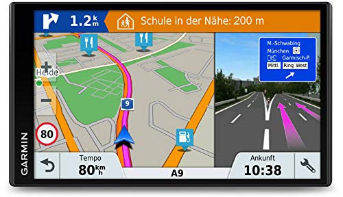 Garmin DriveSmart 61LMT-D - Navegador GPS por satélite con pantalla táctil de 6.95", actualizaciones de mapas de por vida para Reino Unido, Irlanda y Europa completa, tráfico digital y Wi-Fi, negro