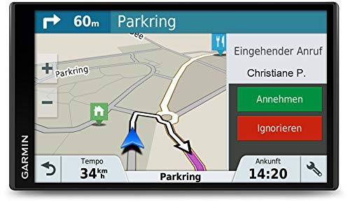 Garmin DriveSmart 61LMT-D - Navegador GPS por satélite con pantalla táctil de 6.95", actualizaciones de mapas de por vida para Reino Unido, Irlanda y Europa completa, tráfico digital y Wi-Fi, negro