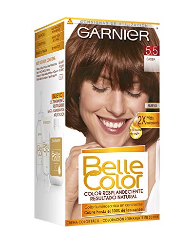 Garnier Belle Color Coloración de aspecto natural y cobertura completa de canas con aceite de germen de trigo - Caoba 5.5
