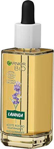 Garnier BIO Aceite de Rostro Reafirmante con Aceite Esencial Lavanda y de Argán Ecológicos y Vitamina E - 30 ml