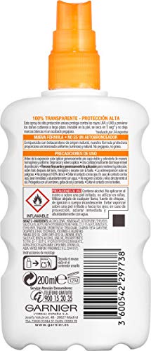 Garnier Delial Clear Protect Bronceado Sublime, Spray Protector Solar Corporal Transparente con SPF30 - 200 ml