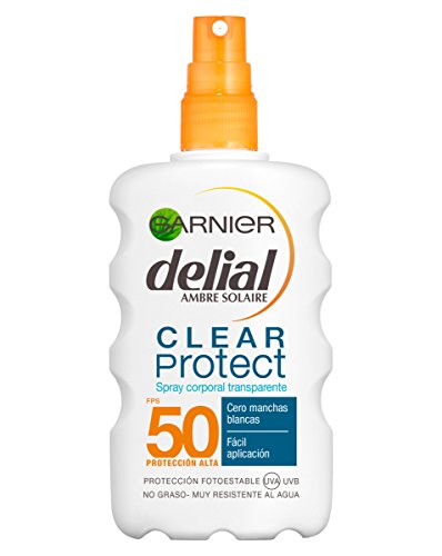 Garnier Delial Clear Protect Spray Protector Solar Corporal Transparente con SPF50+ - 200 ml
