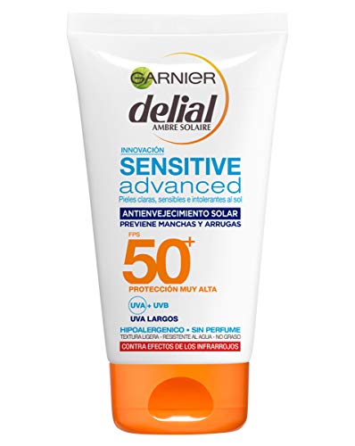 Garnier Delial Sensitive Advanced - Protector Solar Facial UV Gel Hidratante IP50+ - 100 ml