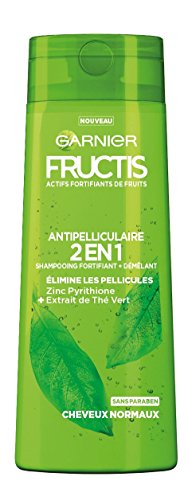 Garnier Fructis Color Resist - Champú fortificante anticaspa 2 en 1 para cabello normal, 250 ml