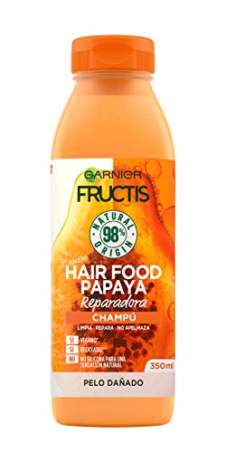 GARNIER Fructis Hair Food Champú de Papaya Reparadora para Pelo Dañado - 350 ml