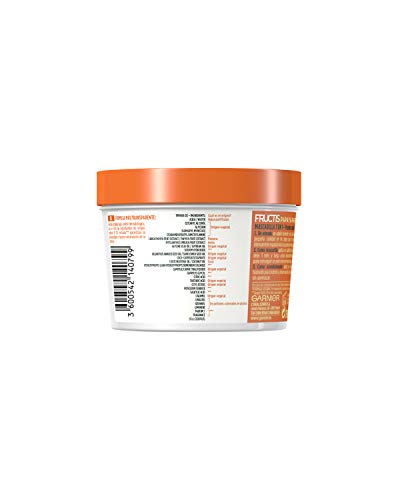 Garnier Fructis Hair Food Mascarilla Capilar 3 en 1 Papaya Reparadora para Pelo Dañado, 390 ml