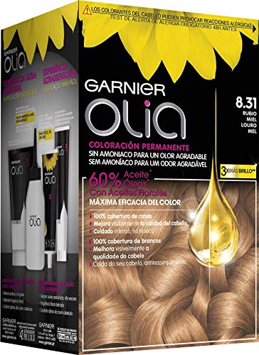 Garnier Olia - Coloración Permanente sin Amoniaco, con Aceites Florales de Origen Natural - Tono 8.31 Rubio Miel