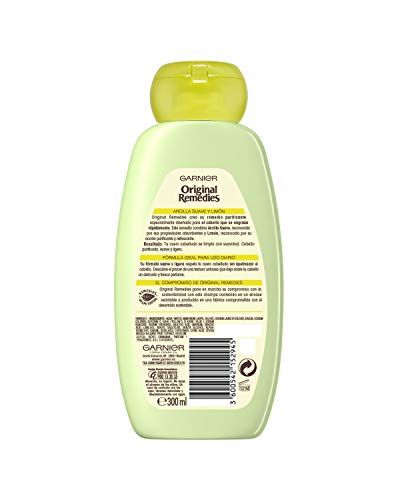 Garnier Original Remedies - Champú con Arcilla Suave y Limón para Pelo Graso - 300 ml