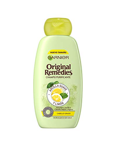 Garnier Original Remedies - Champú con Arcilla Suave y Limón para Pelo Graso - 300 ml
