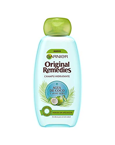 Garnier Original Remedies - Champú Hidratante Agua de Coco y Aloe Vera para Pelo Normal - 300 ml