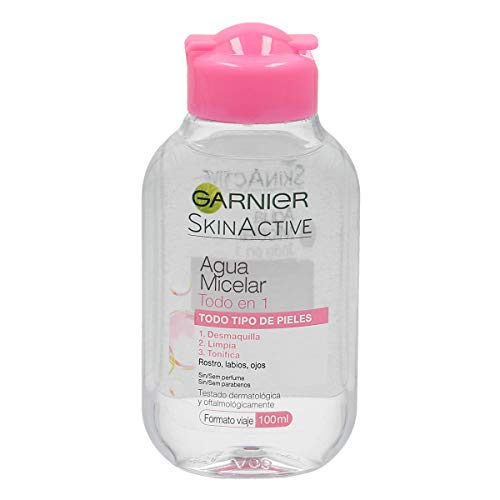 Garnier Skin Active - Agua Micelar Clásica Todo en Uno, Pieles Normales, Formato Viaje, 100 ml
