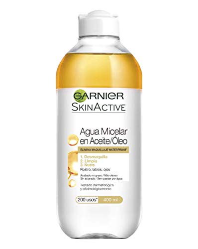 Garnier Skin Active, Agua micelar (piel grasa, en aceite waterproof) - 400 ml.