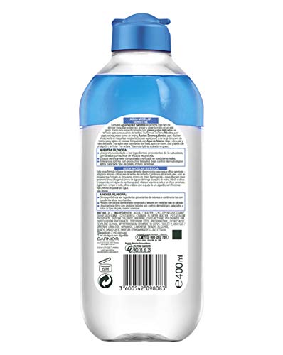 Garnier Skin Active - Agua Micelar Sensitive para Pieles y Ojos Muy Sensibles, 6 Recipientes de 400 ml, Total: 2400 ml
