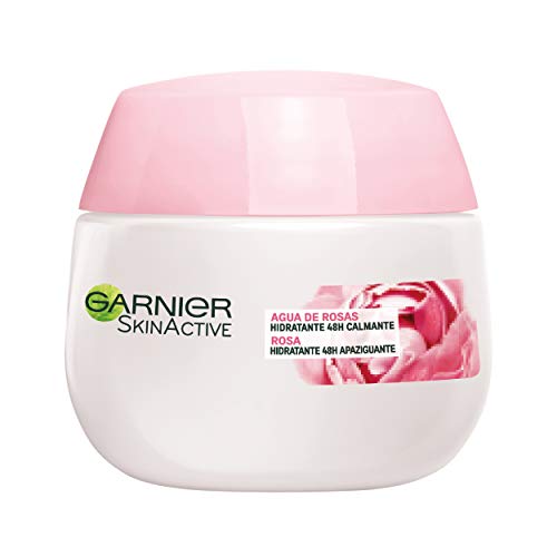 Garnier Skin Active - Crema Hidratante y Calmante Botánico 48H, con Agua de Rosas para Piel Sensible - 50 ml