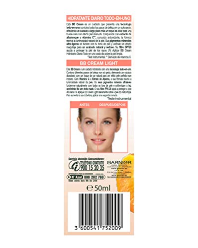 Garnier Skinactive Bb Cream Nude Perfeccionador Prodigioso para Pieles Normales Spf15 con Vitamina C - 50 ml