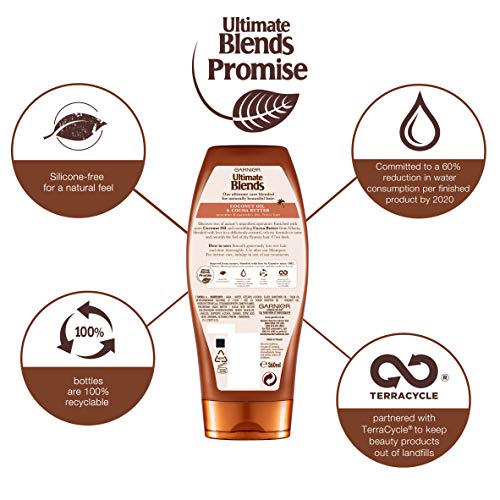 Garnier ultimate blends aceite de coco Frizzy pelo Acondicionador, 360 ml, pack de 6