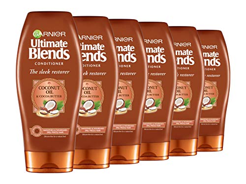 Garnier ultimate blends aceite de coco Frizzy pelo Acondicionador, 360 ml, pack de 6