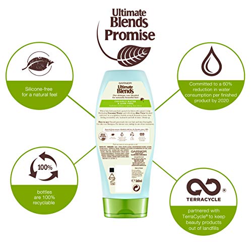 Garnier ultimate blends agua de coco Acondicionador de Cabello Seco, 360 ml, pack de 6