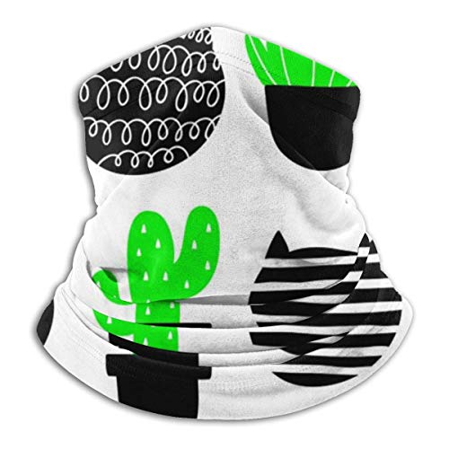 Gatos y plantas caseras Patrón verde Arte Mascarilla Bandana para polvo solar Viento Diadema para hombres Mujeres Cuello Polaina Máscara facial