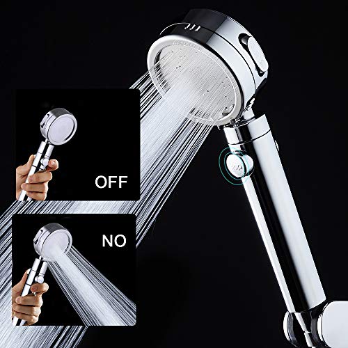 GAVAER Alcachofa de Ducha, Ducha de mano con 2m manguera, cabezal de ducha con 4 Modos de Spray de Agua, Con función de purificación de agua,Rotación de 360 °, Ahorro de Agua para Baño.