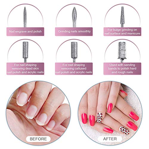 GeekerChip Lima de Uñas Eléctrica,Set Profesional de Eléctrico para Uñas para Manicura y Pedicura,Portátil USB con 20000 RPM para La Familia, el Salón y los Viajes(Rosa)