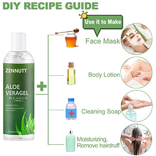 Gel Aloe vera,250ml con E-Book gratuito Orgánico Puro Aloe Vera Gel de Crema Hidratante,Refrescante Pieles Secas el Alivio de las quemaduras solares Originales Mujeres Día de la Madre Regalo