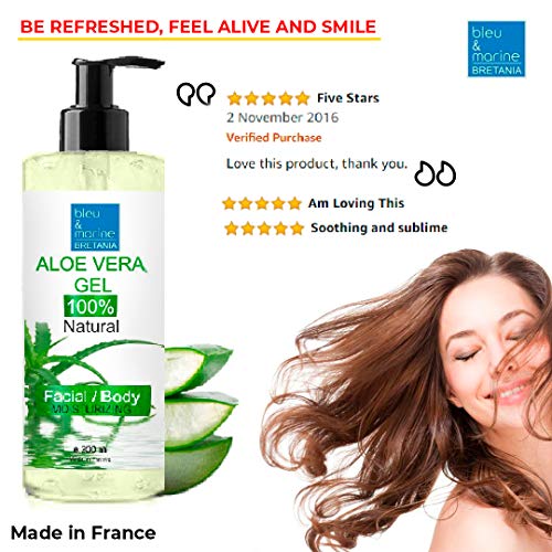 Gel de Aloe Vera 100% natural, excelente hidratante para el rostro, cuerpo y cabello, calma después de la depilación, botella con dosificador, 200 ml