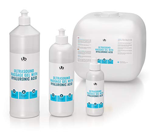Gel De Masaje Con Ultrasonido De UB Con Ácido Hialurónico | Gel Conductor | Para Tratamientos Cosméticos Usando Ultrasonido 250 mL