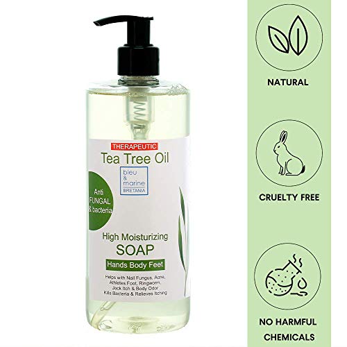 Gel desinfectante antibacteriano Jabón Ultra Hidratante Terapéutico con Aceite de Árbol de Té Purificante Anti hongos Anti Acné 500 ml - Gel de Baño - Gel de Ducha