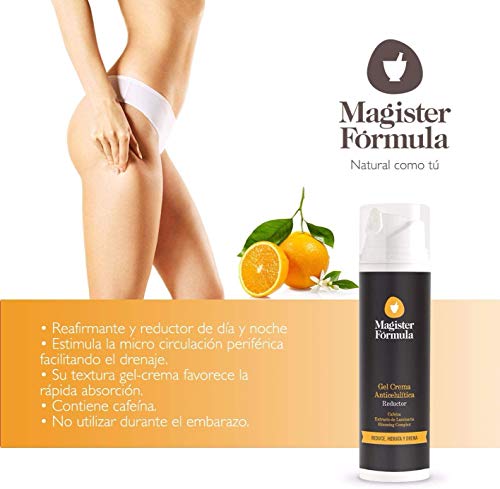 Gel Reductor Adelgazante y Anticelulítico 200ml con Aroma a Mandarina | Crema para Abdomen, Glúteos , Caderas y Brazos | Absorción rápida y anticelulitis | Reductor Corporal para Mujer y Hombre