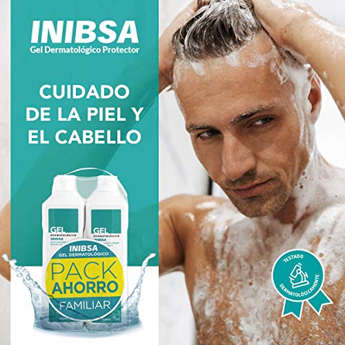 Geles Inibsa - Gel Dermatológico 1000 ml, Gel de ducha para el cuidado de la piel y el cabello, Ahorro Pack Dermatologico