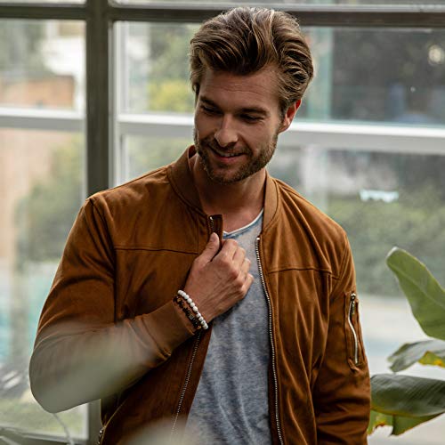 Gemini Pulsera Hombre De Piedra De Ojo De Tigre - Son Bolas De 8mm Talla Adjustable - Estas Pulseras Hombres Da Energia Y Suerte - Joyas Preciosa