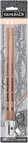 General Pencil 5582BP: lápices de carbón Blanco 2/Pkg-2B